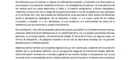 DECLARACIÓN DE REDCOM POR ETIQUETADO DE CUENTAS DE COMUNICADORXS